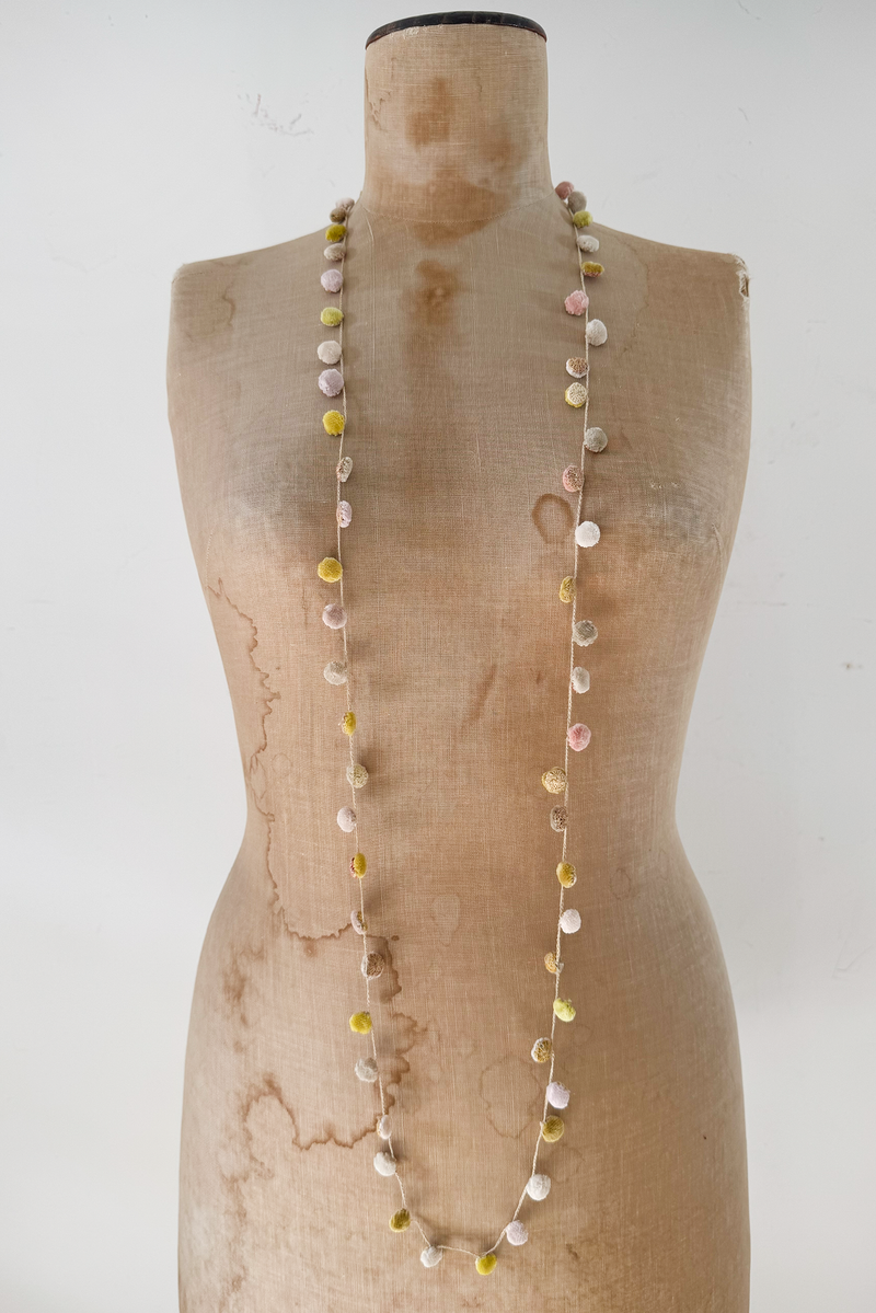 Sophie Digard - Large Linen Crocheted Necklace - PomPom