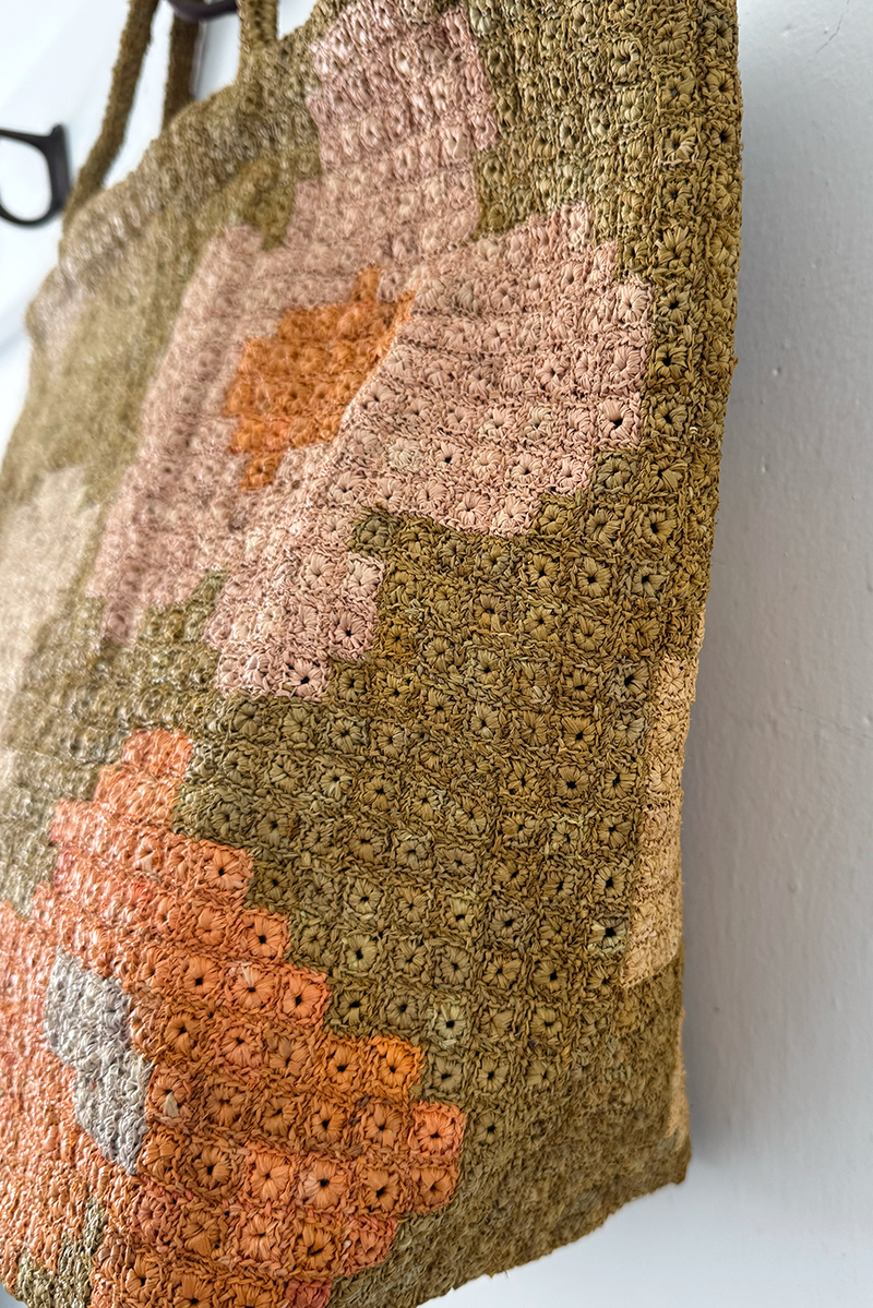 Sophie Digard - Raffia Bag - Pixelated Flowers – Scarlet Jones