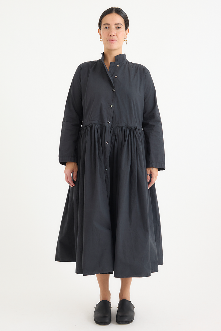 Kaval - Stand Collar Gather Dress