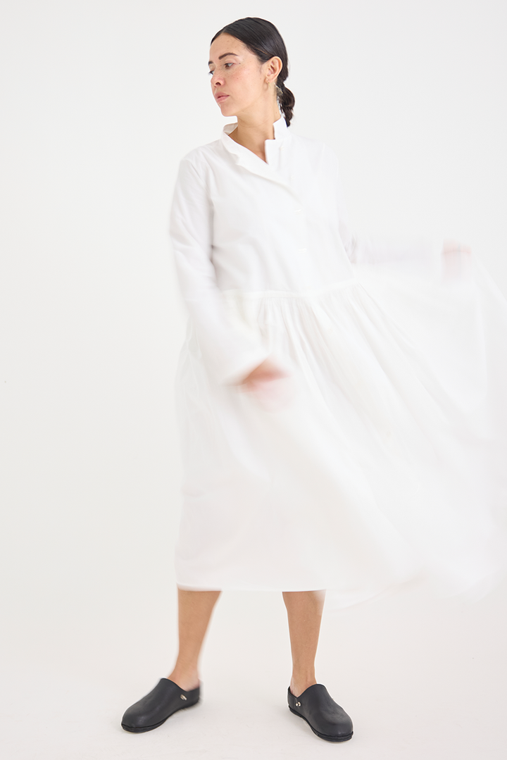Kaval - Stand Collar Gather Dress