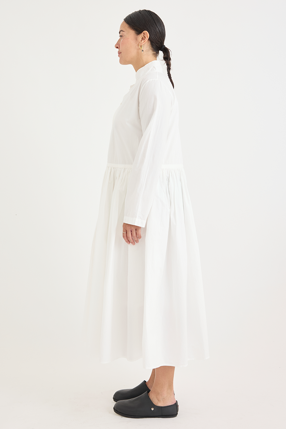 Kaval - Stand Collar Gather Dress