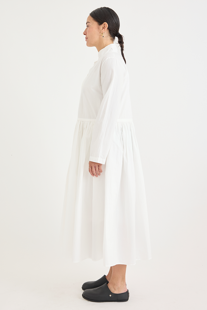 Kaval - Stand Collar Gather Dress
