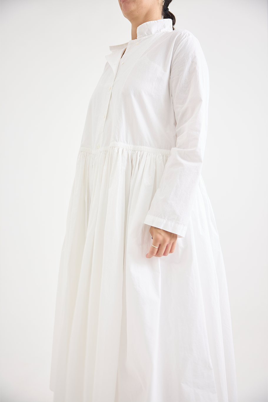 Kaval - Stand Collar Gather Dress