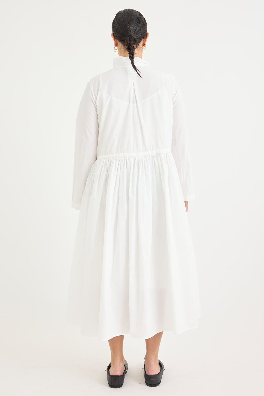 Kaval - Stand Collar Gather Dress