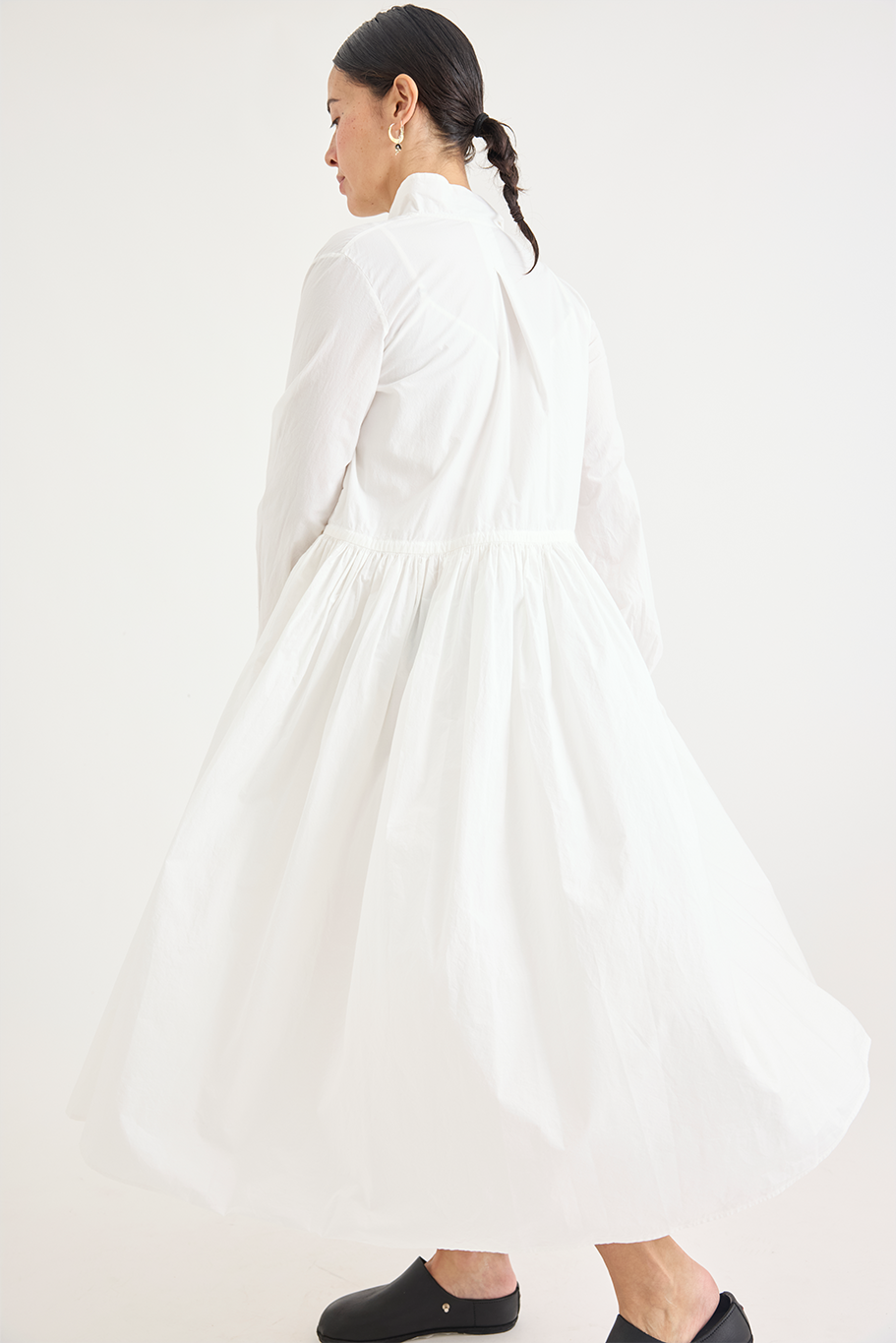 Kaval - Stand Collar Gather Dress