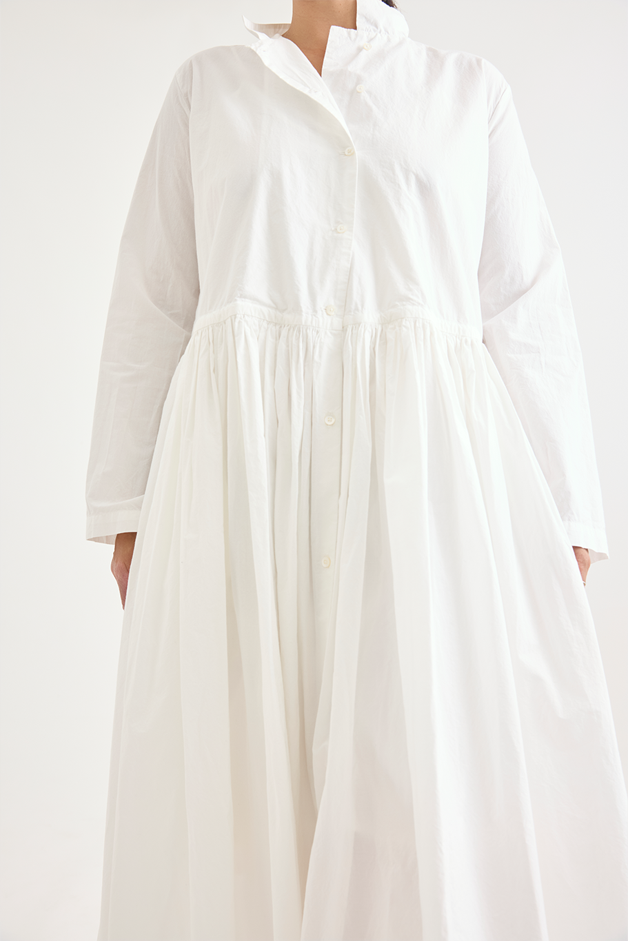 Kaval - Stand Collar Gather Dress