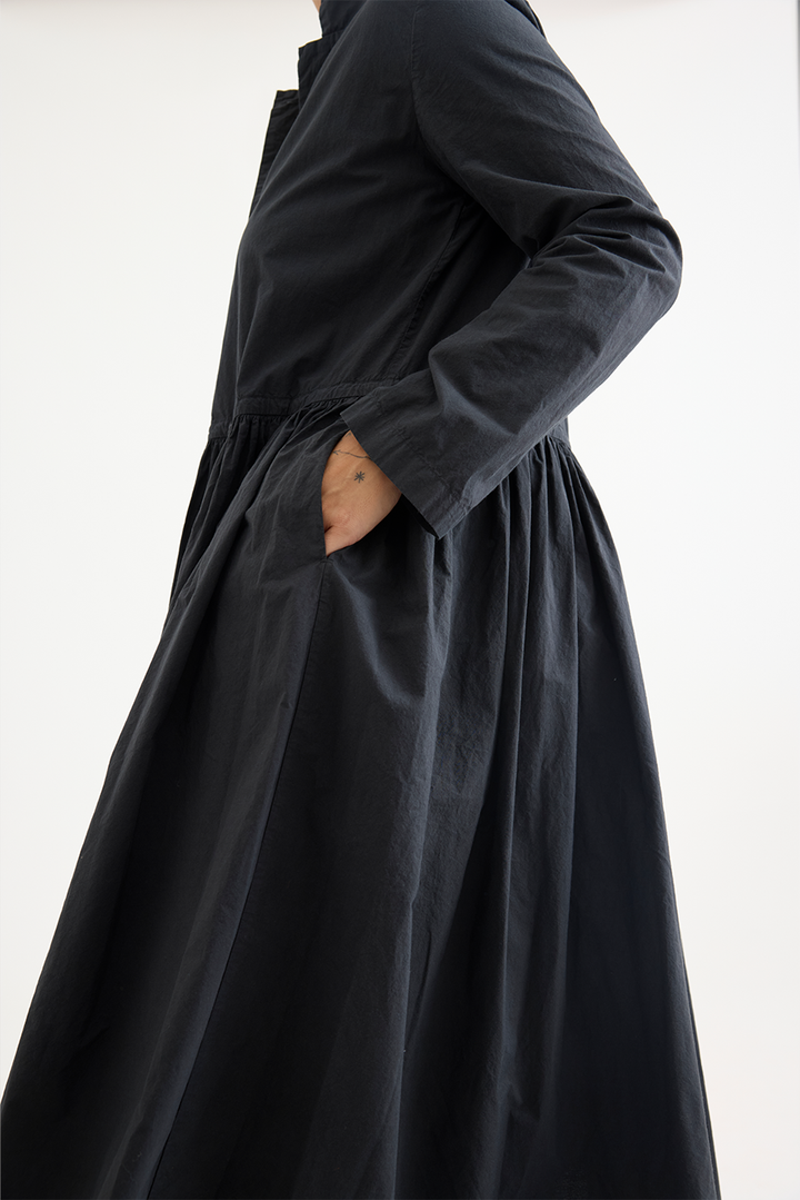 Kaval - Stand Collar Gather Dress