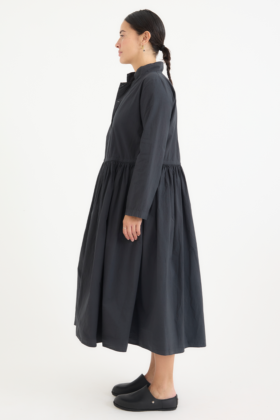 Kaval - Stand Collar Gather Dress