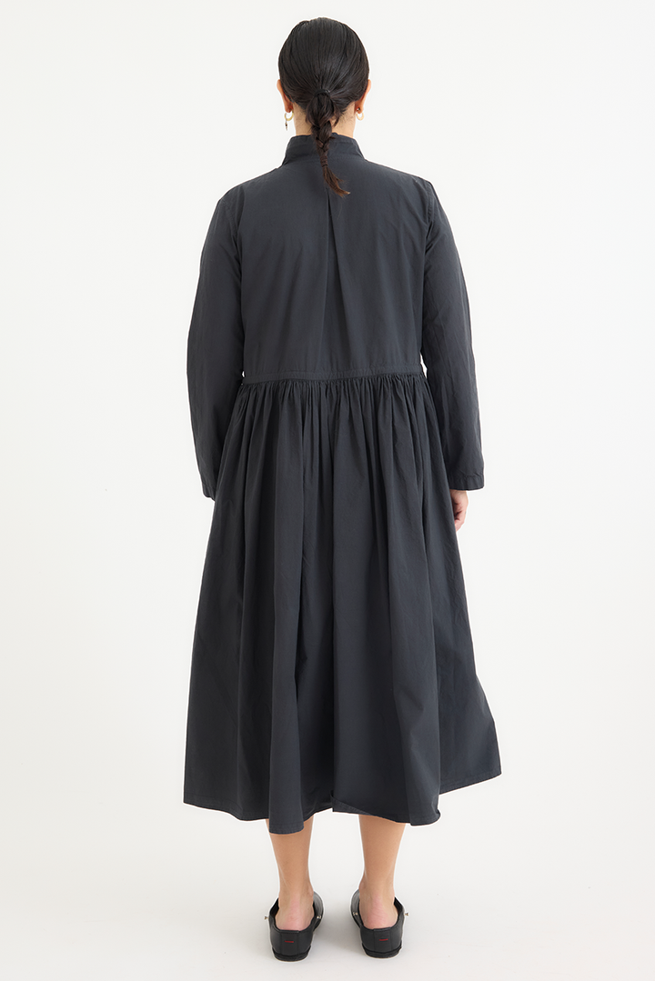 Kaval - Stand Collar Gather Dress