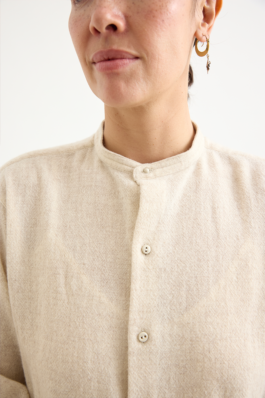 トップス kaval Hand stitched stand collar shirts Kaval - Stand Collar Shirt – SCARLET JONES