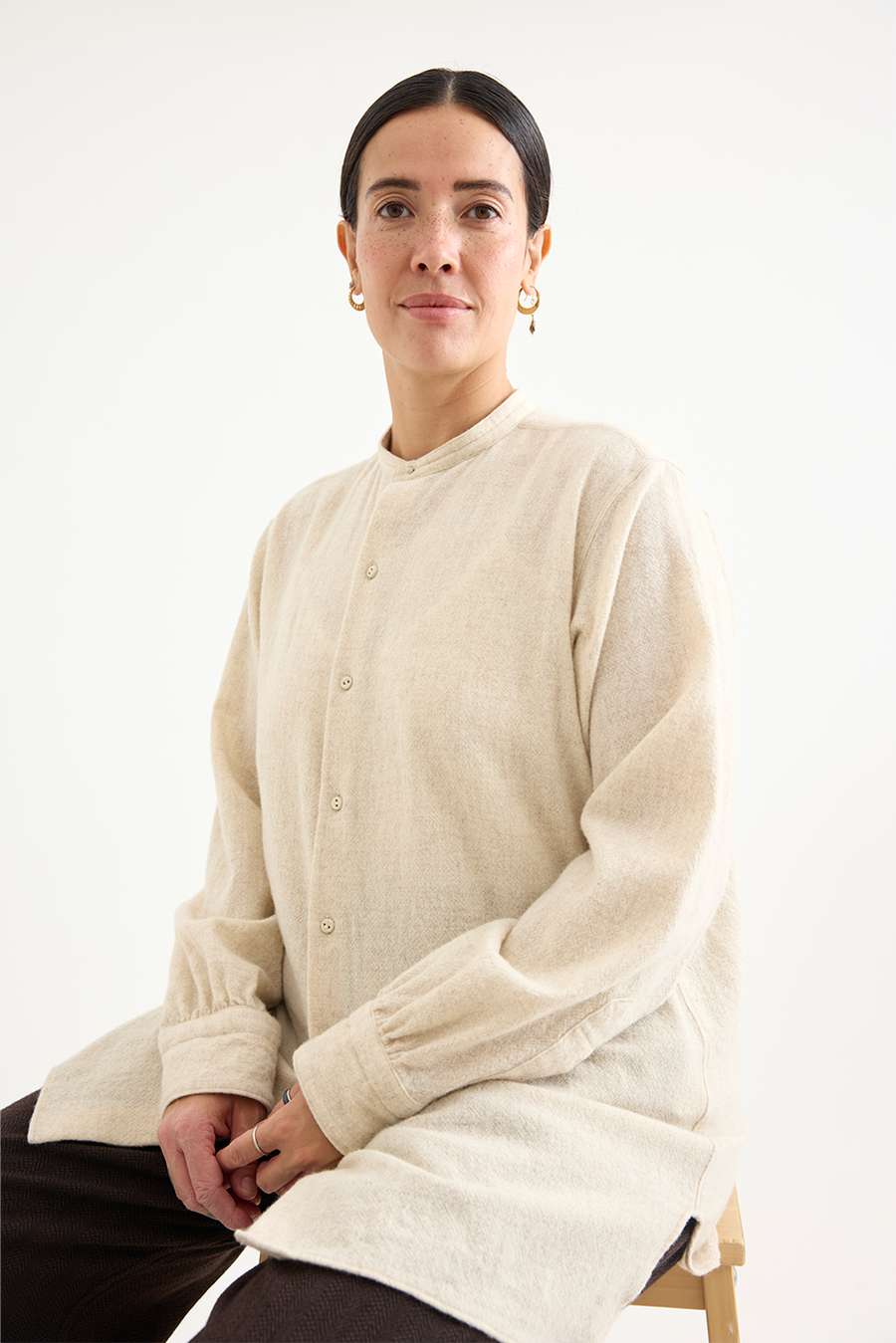 トップス kaval stand collar simple shirt Kaval - Stand Collar Shirt – SCARLET JONES