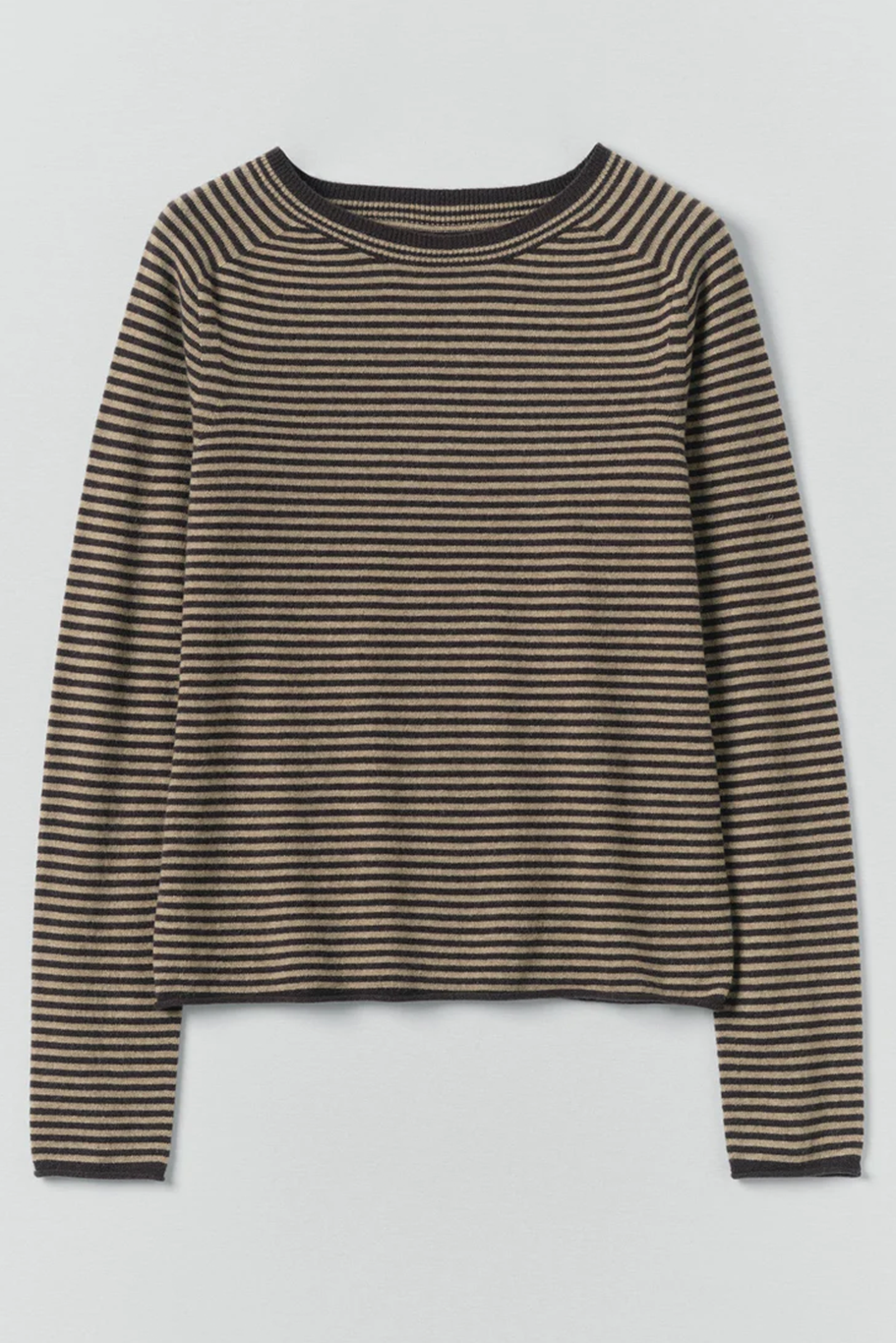 Toast - Stripe Wool Cashmere Neat Sweater