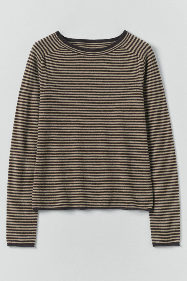 Toast - Stripe Wool Cashmere Neat Sweater