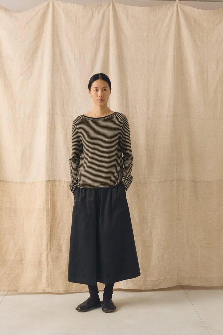 Toast - Stripe Wool Cashmere Neat Sweater