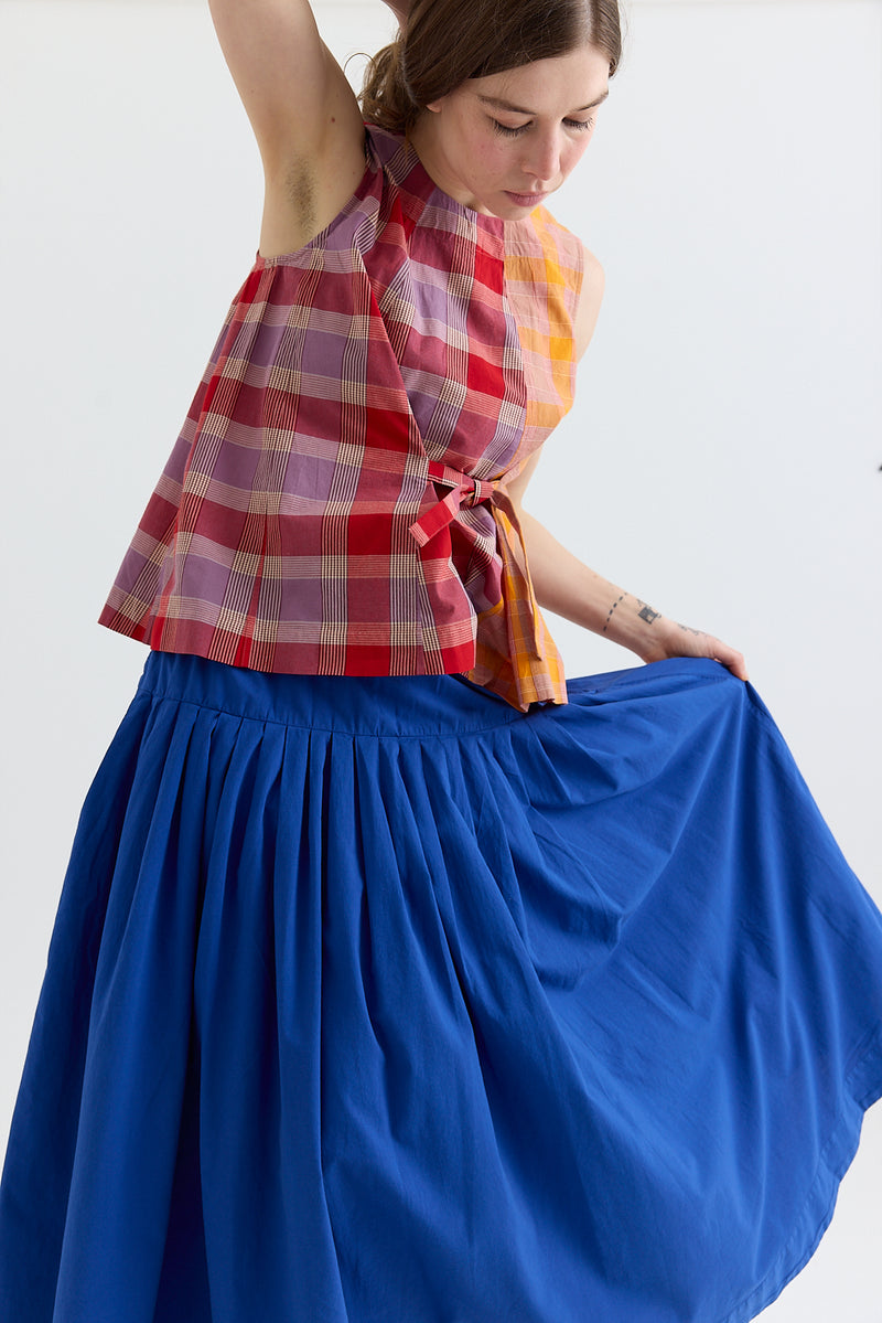 Toast - Pleated Raised Stripe Cotton Skirt