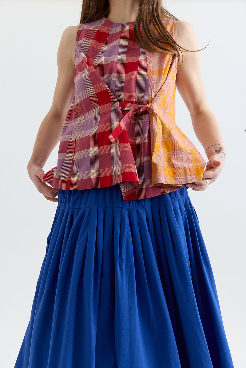 Toast - Pleated Raised Stripe Cotton Skirt