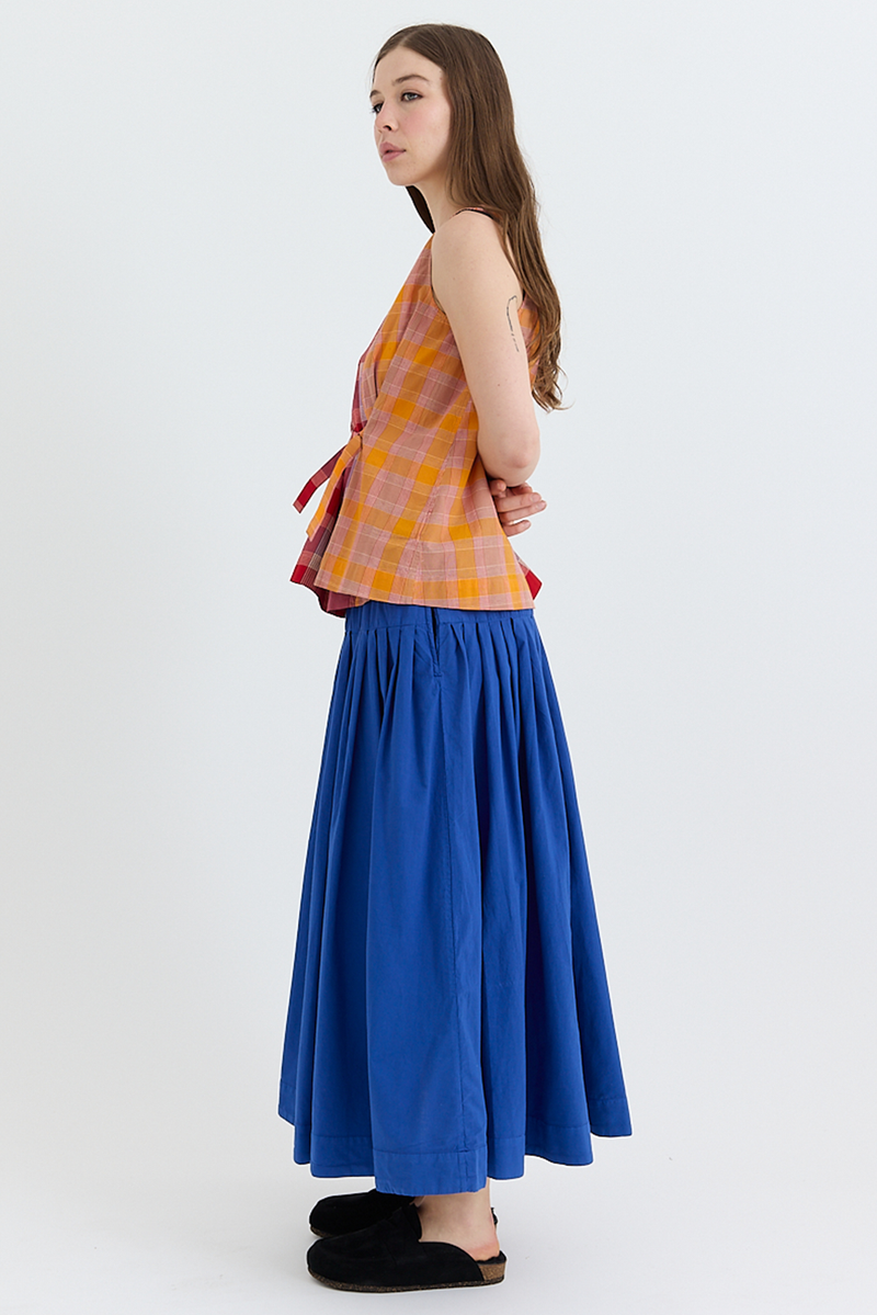Toast - Panelled Check Tie Top