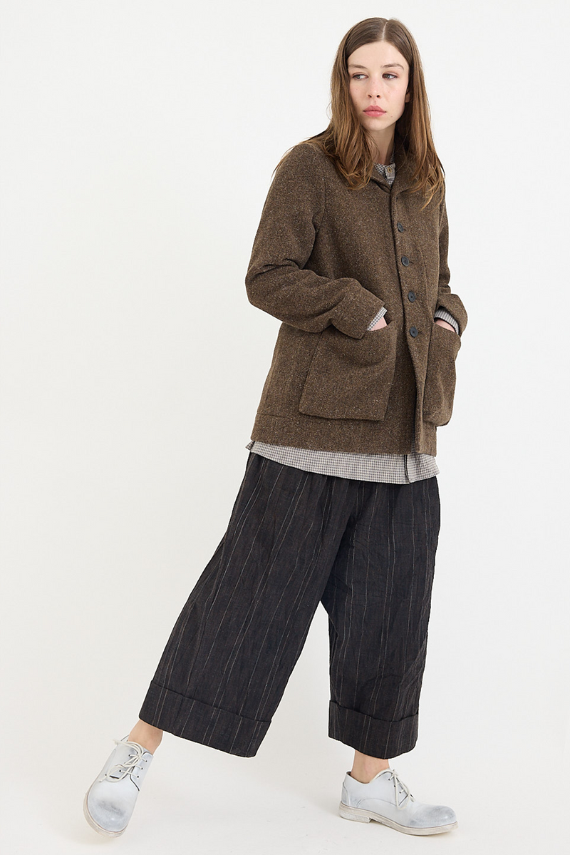 Toogood - The Baker Trouser / Crumpled Stripe Walnut