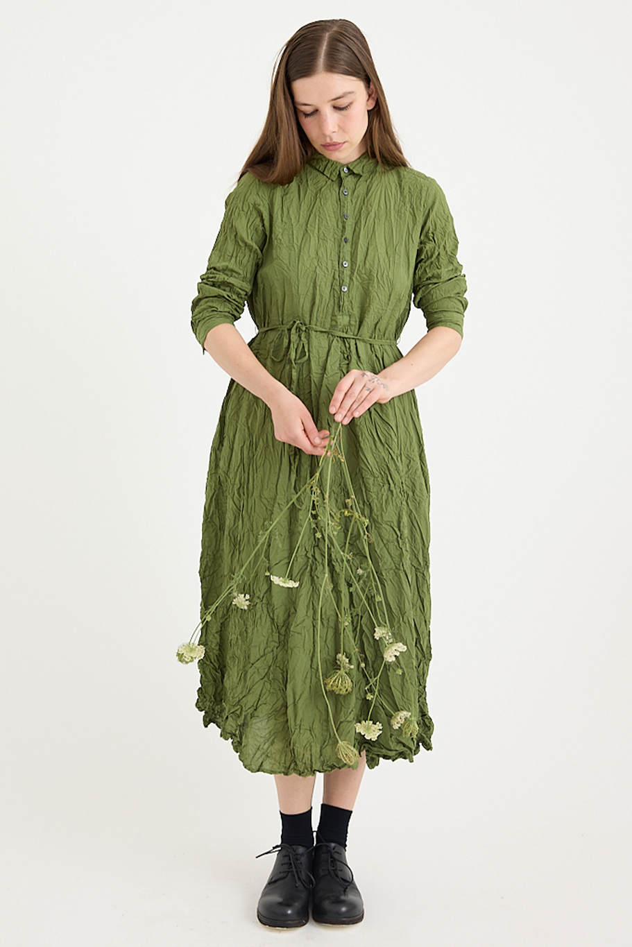 Pas De Calais - Washed Cotton Crinkle Dress