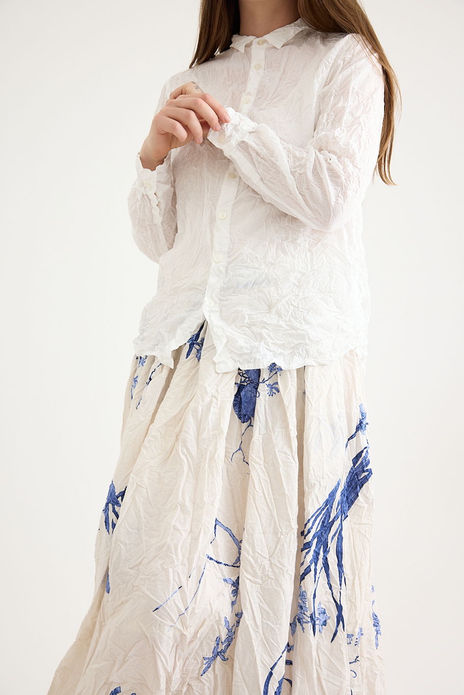 Pas De Calais - Washed Cotton Crinkle Classic Shirt