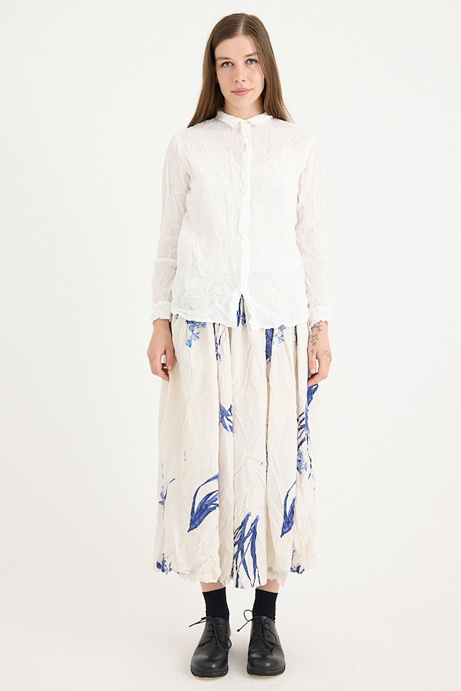 Pas De Calais - Washed Cotton Crinkle Classic Shirt
