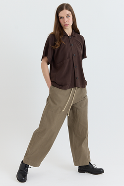 Wright + Doyle - Camp Collar Shirt - Cacao