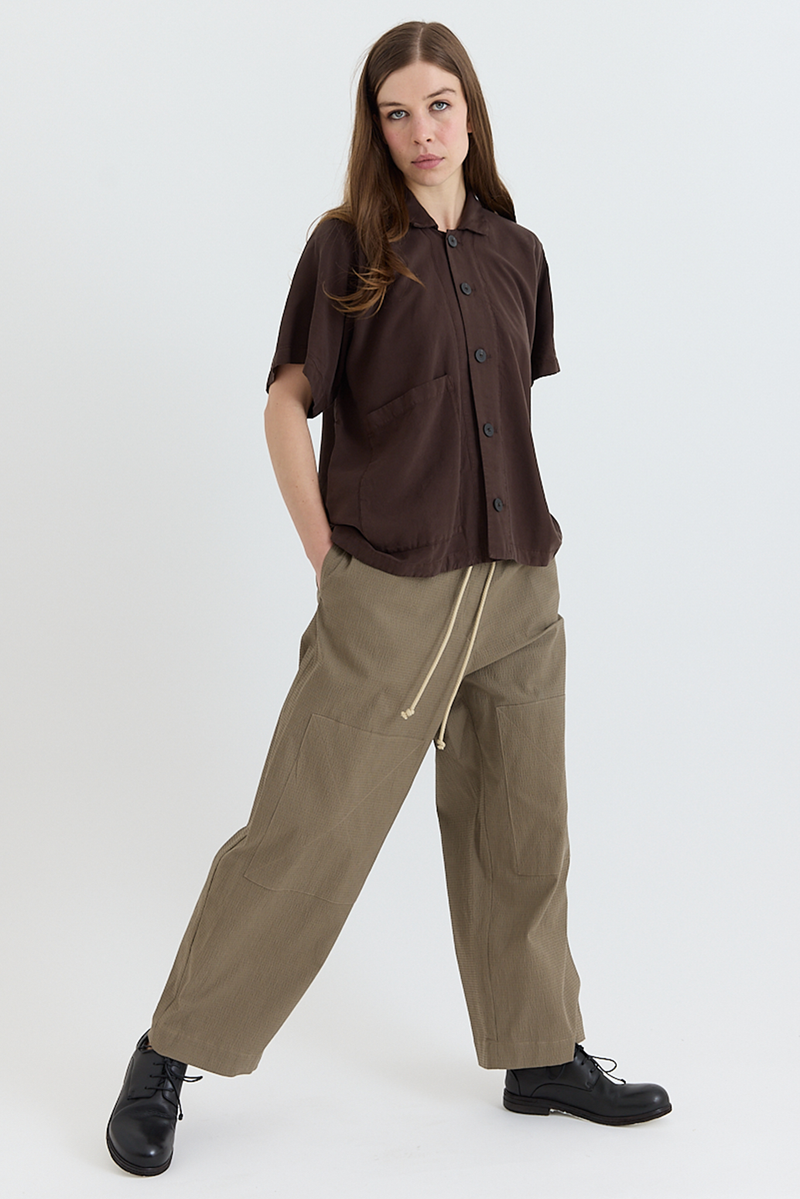 Wright + Doyle - Camp Collar Shirt - Cacao