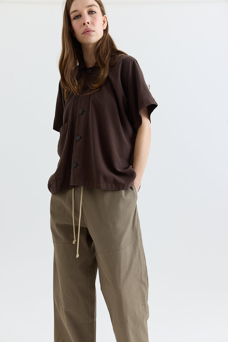 Wright + Doyle - Camp Collar Shirt - Cacao