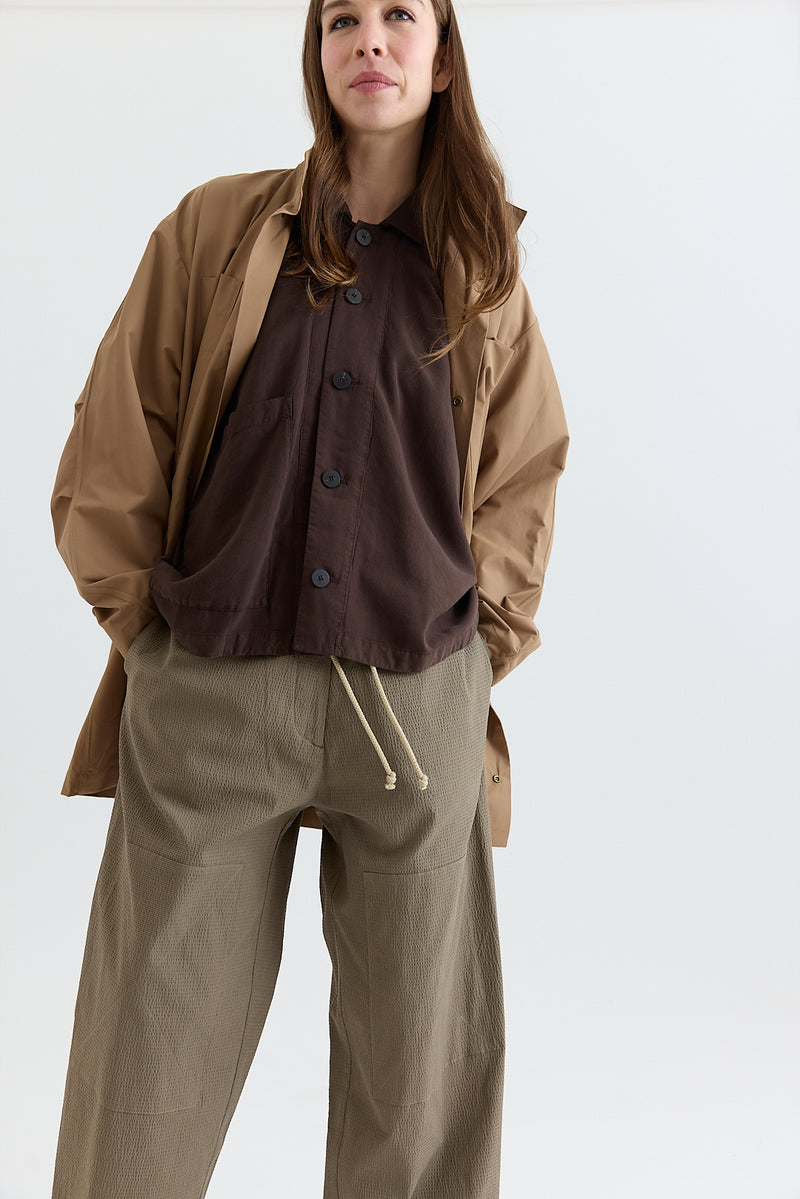 Wright + Doyle - Camp Collar Shirt - Cacao