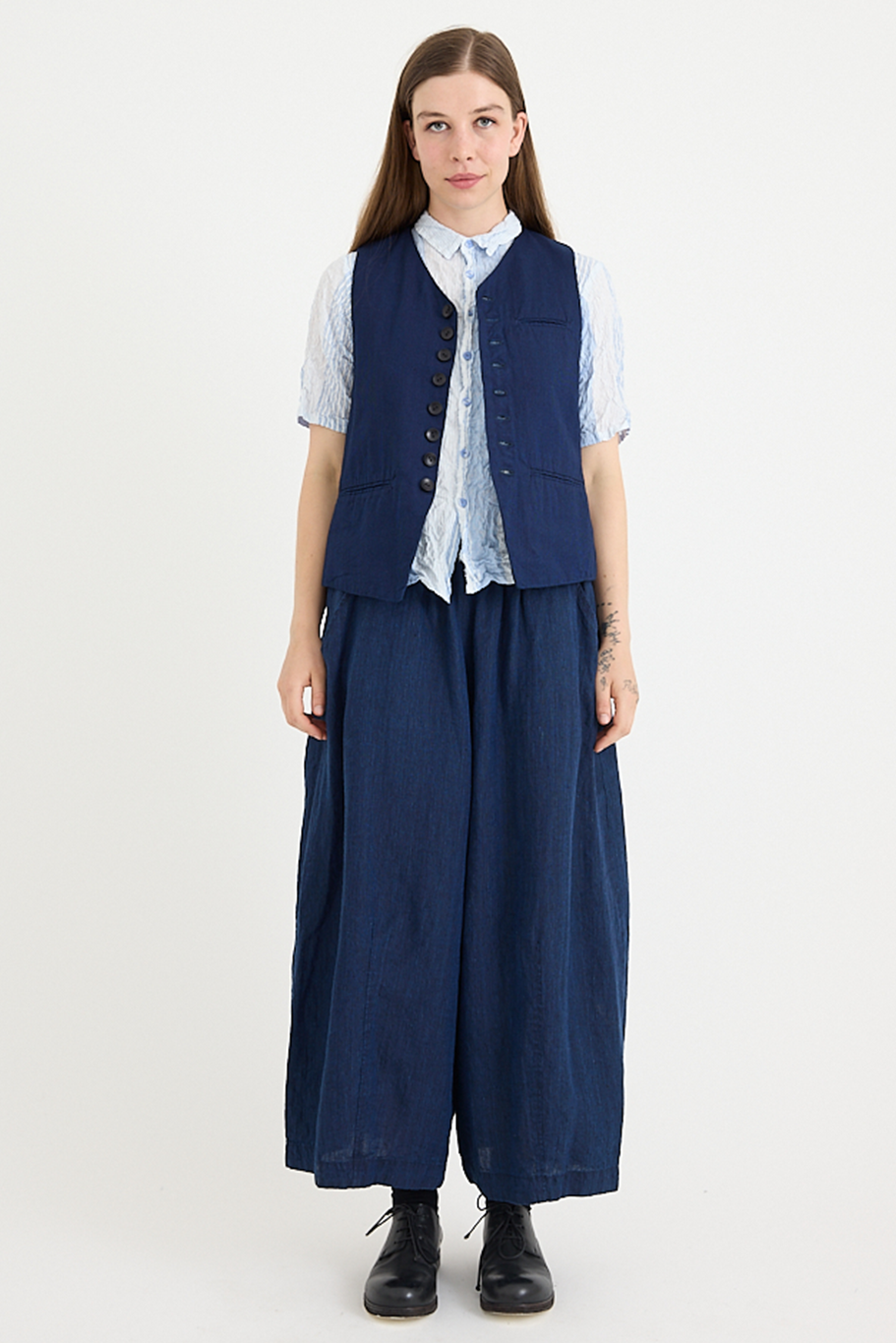 Pas De Calais - Yarn Dye Oxford Relax Pants