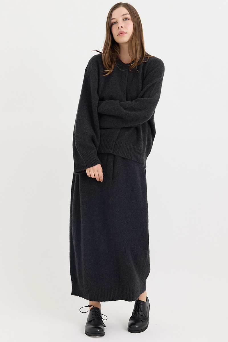 Boboutic - Cruel Touch Round Neck Cardigan Charcoal