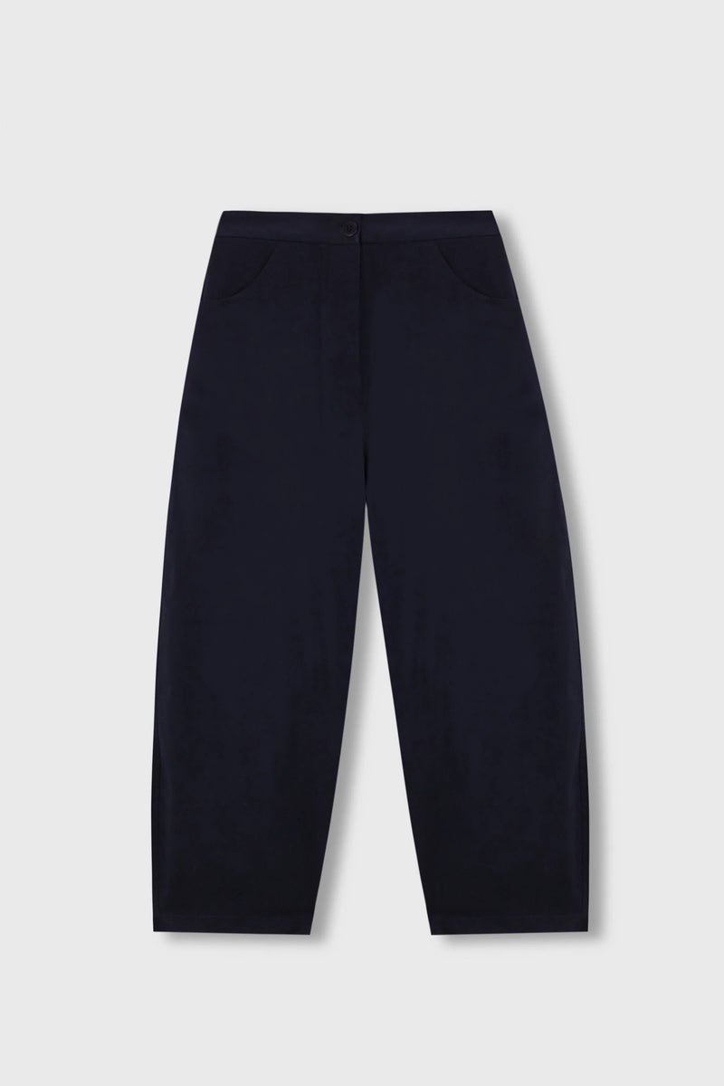 Cordera - Soft Cotton Curved Pants Navy