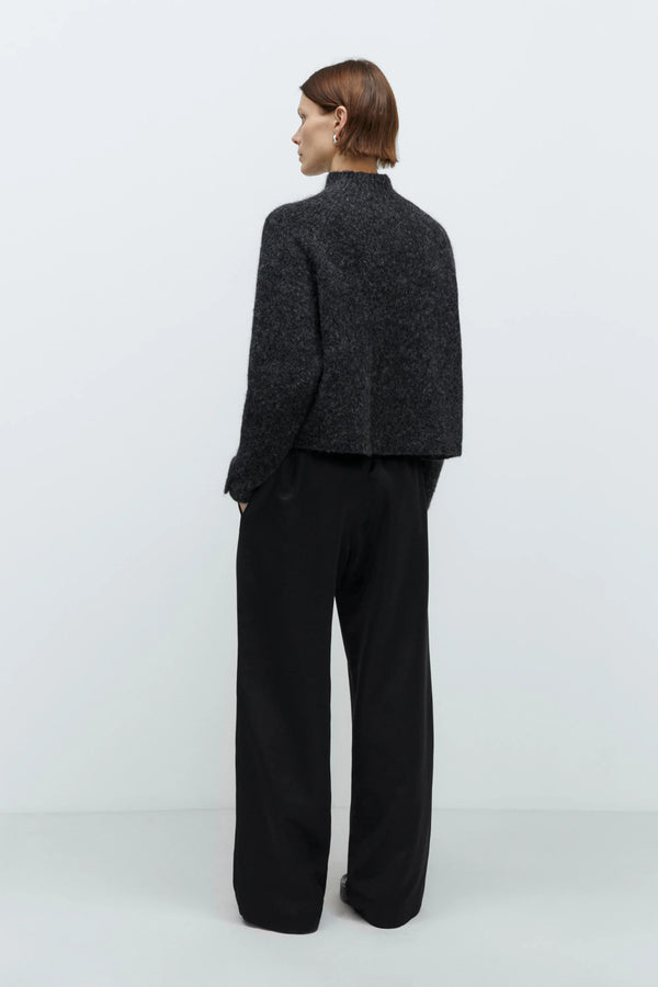 Cordera - Baby Alpaca Polo Sweater - Anthracite