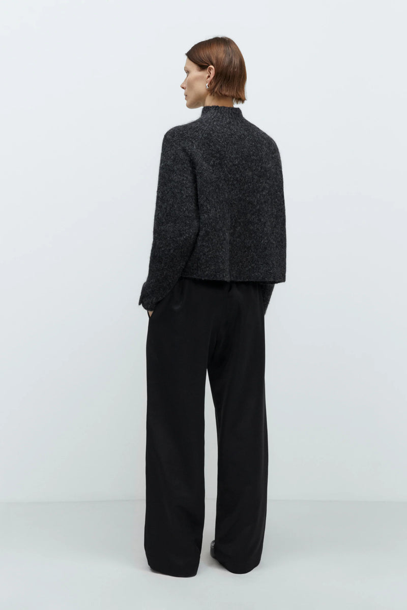 Cordera - Baby Alpaca Polo Sweater - Anthracite