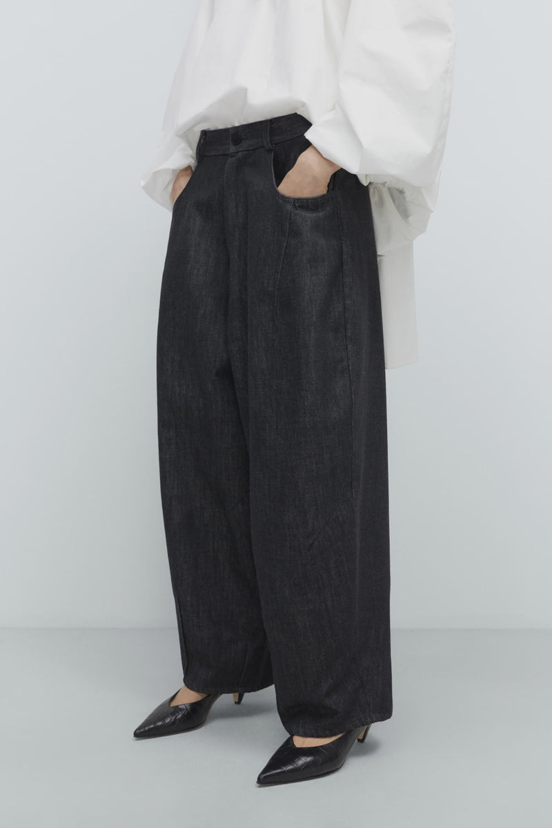 Cordera - Denim Baggy Pants - Black
