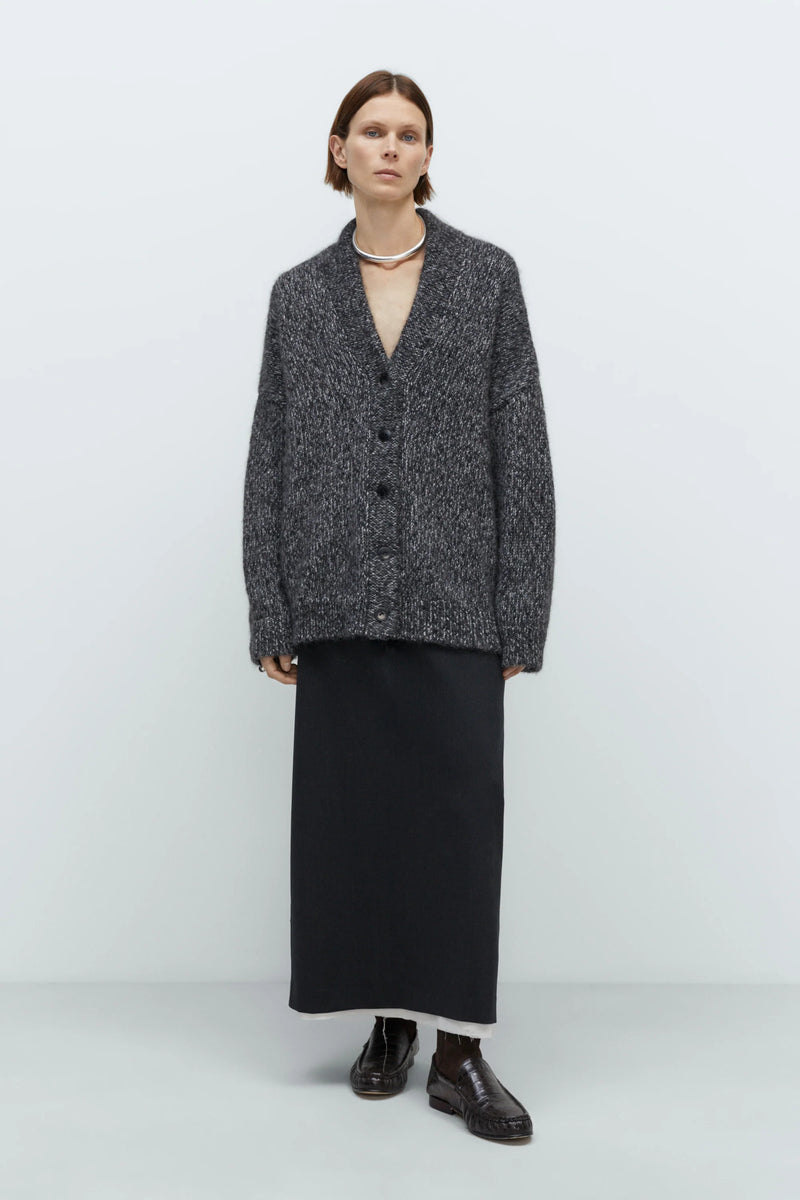 Cordera - Oversized Cardigan - Black Melange