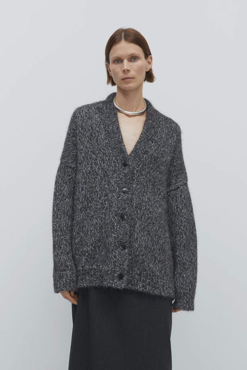 Cordera - Oversized Cardigan - Black Melange