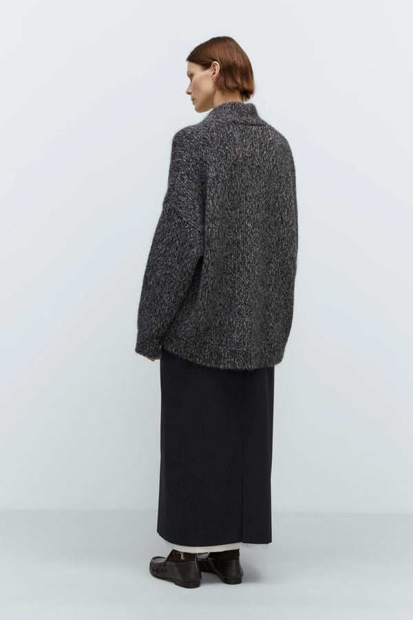 Cordera - Oversized Cardigan - Black Melange
