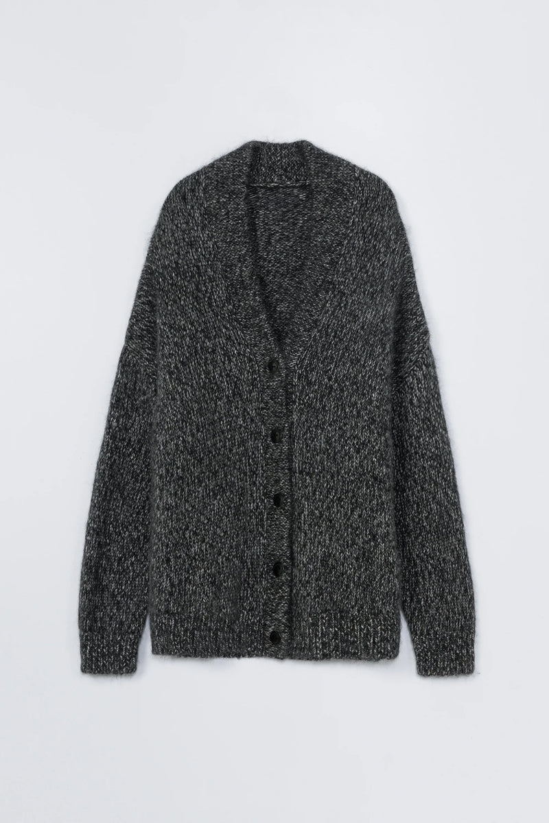 Cordera - Oversized Cardigan - Black Melange