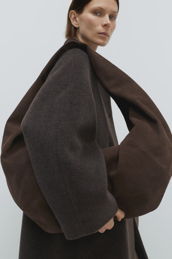 Cordera - Suede Crossbody XL Bag - Brown