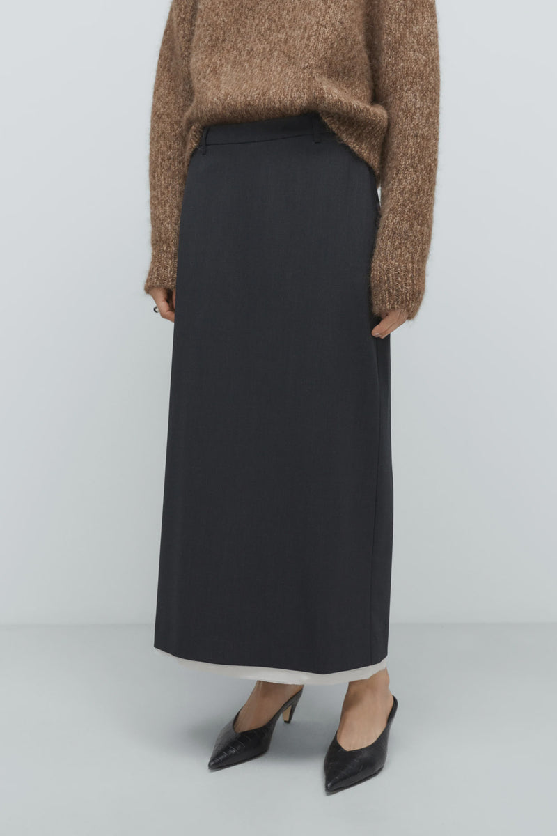 Cordera - Tailoring Long Skirt - Anthracite