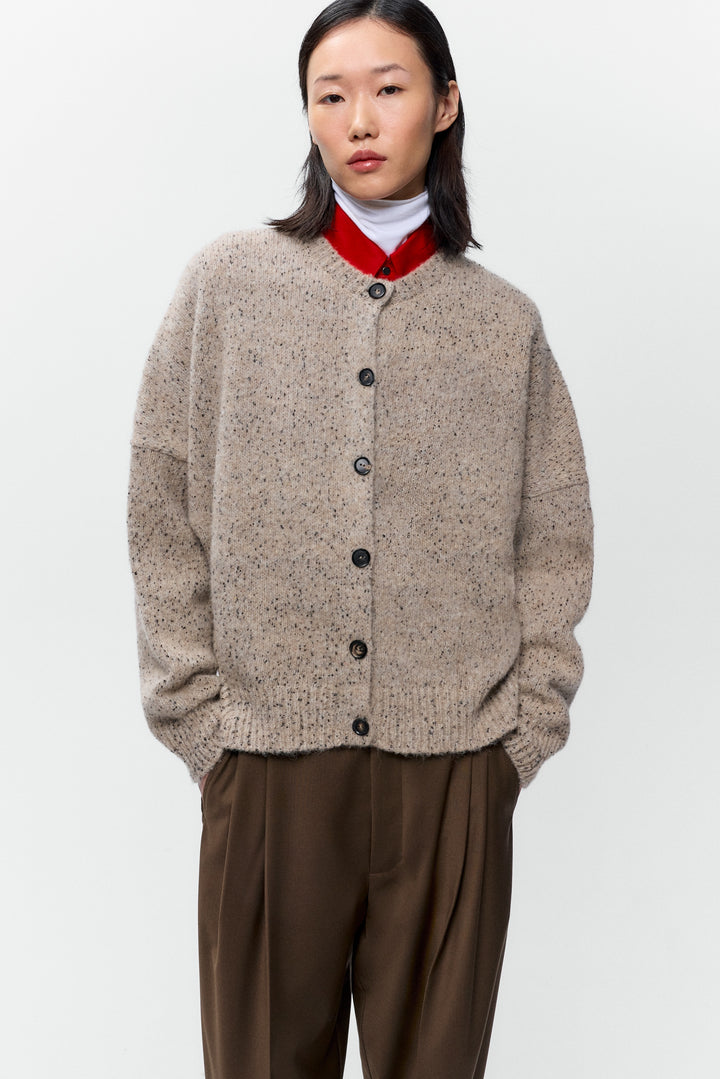 Cordera - Speckled Cardigan - Piedra