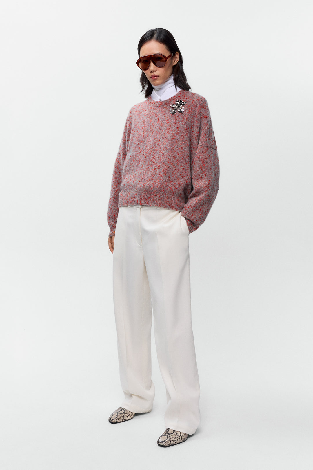 Cordera - Speckled Crewneck Sweater - Malva