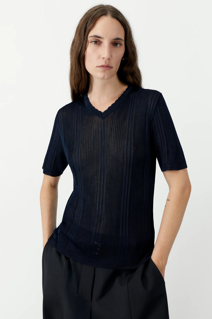 Cordera - Ribbed Knit T-Shirt