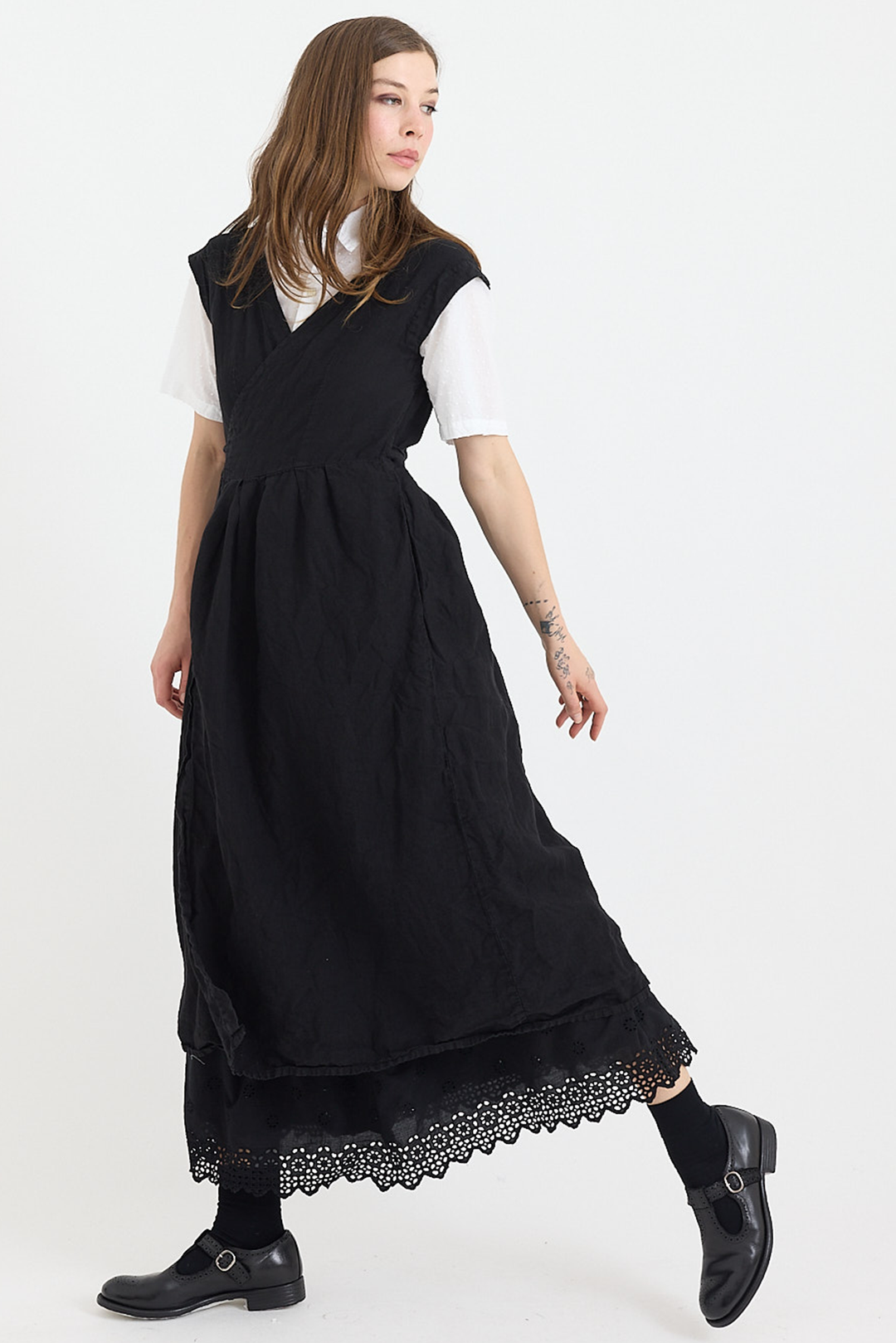 Metta - Azalea Skirt - Double Layered Cotton Voile with Lace Hem