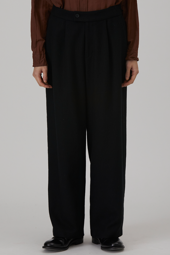 Pas de Calais - Wool Tweed Full-Length Wide Pants