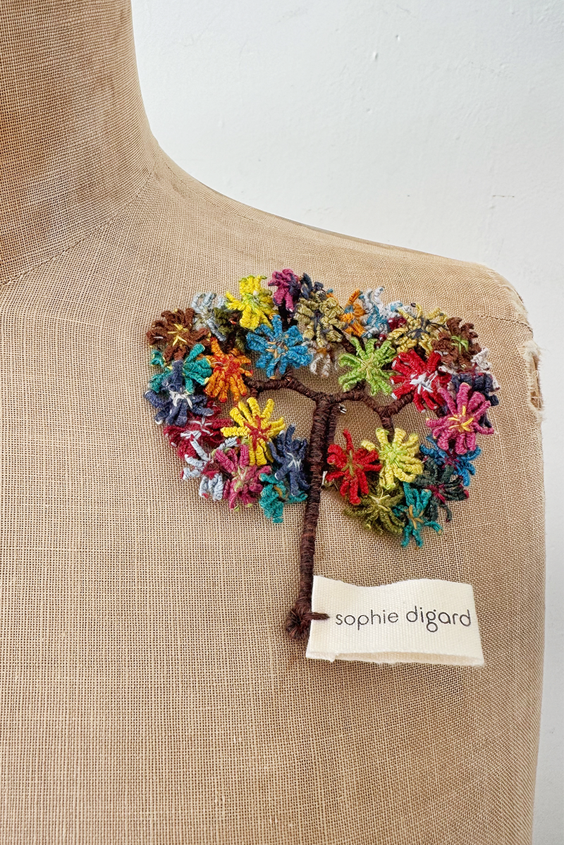 Sophie Digard - Tree Brooch - Linen