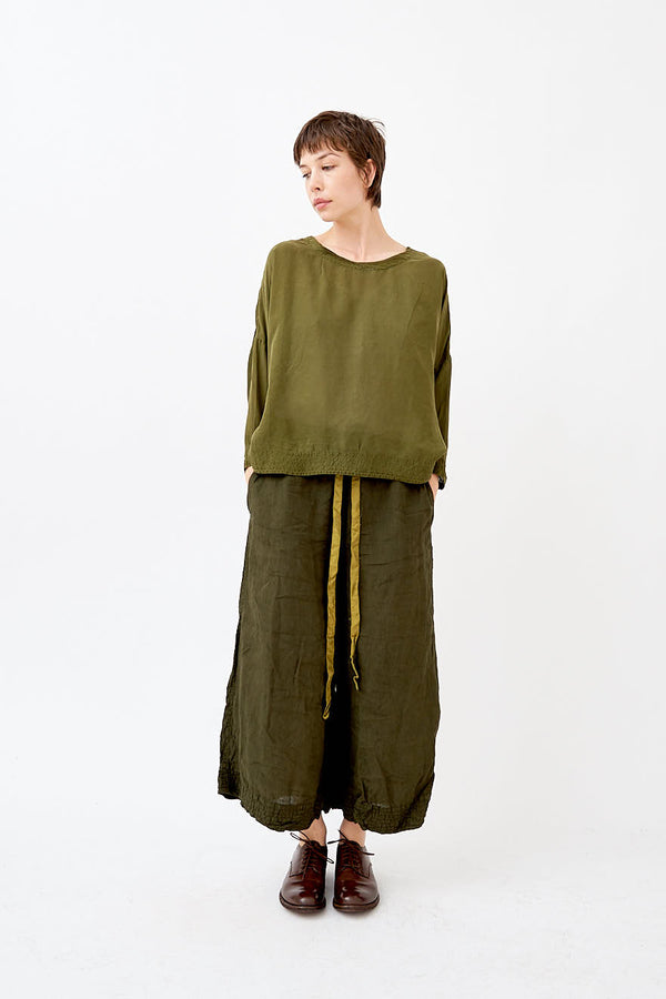 Chez Vidalenc - Tops Carré - olive - silk