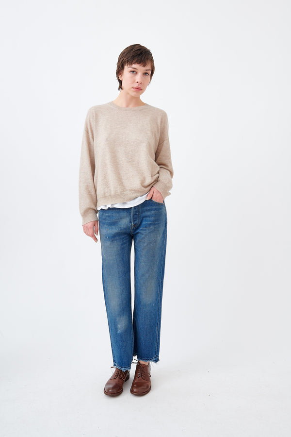 Chimala selvedge monroe cut jean top