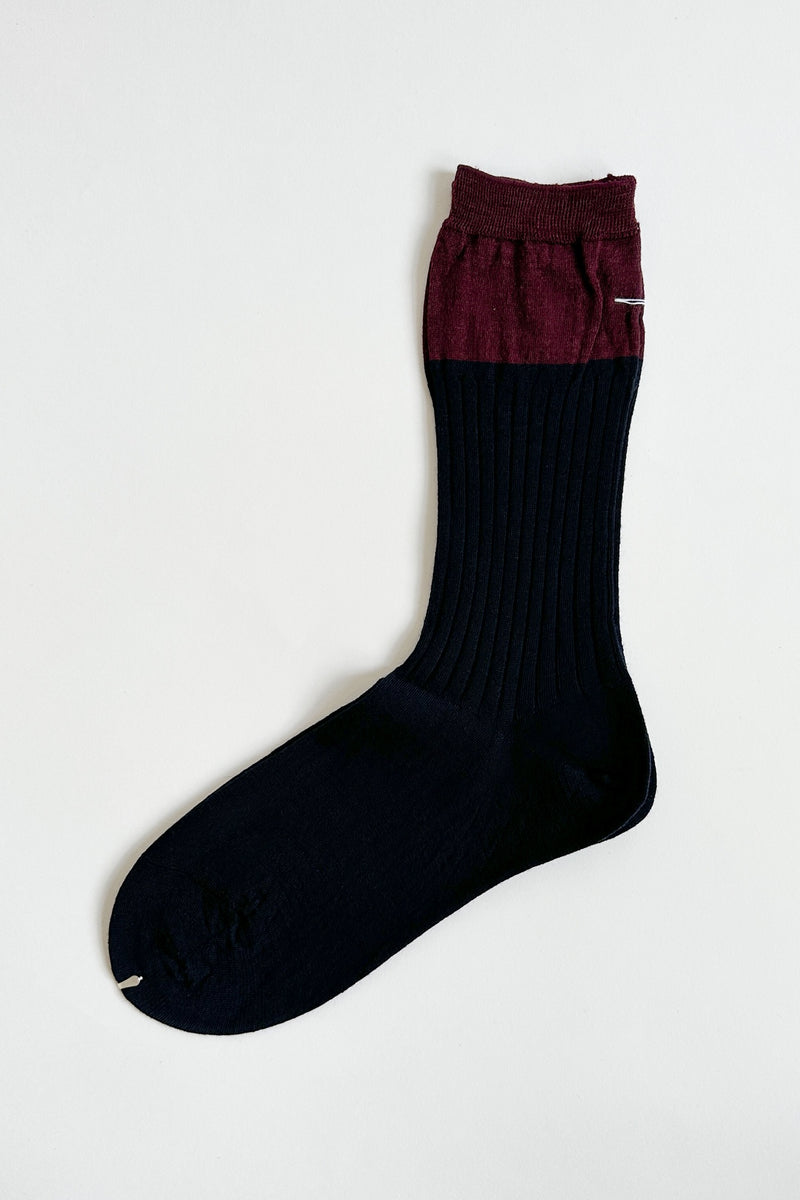 Antipast - 2 Tone Rib Socks Knitted - ANP-110A